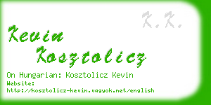 kevin kosztolicz business card